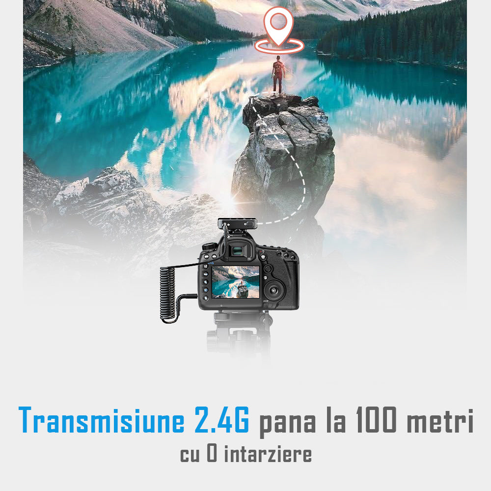 Set 2 microfoane lavaliera profesionale wireless, conectare 2.4G, sistem de procesare sunet inteligent, conectare type C si lightning, fara fir, plug & play